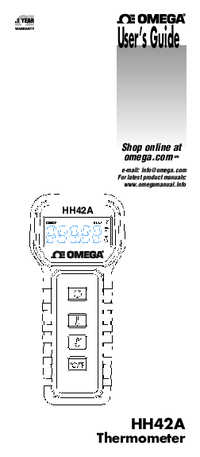 Thumbnail of document Manual - HH42A Ultra-High Accuracy & Resolution Digital Thermistor Thermometer